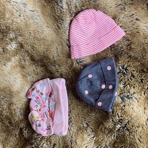 Teeny Tiny Gerber Newborn Girl Beanies